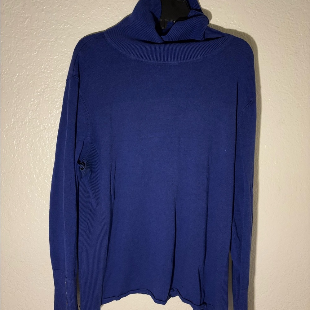 Women's Blue Turtleneck Sweater